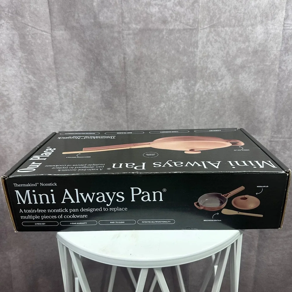 Our Place Mini Always Pan Spice 8.5 Inch Nonstick 3 Piece Set Thermakind Ceramic